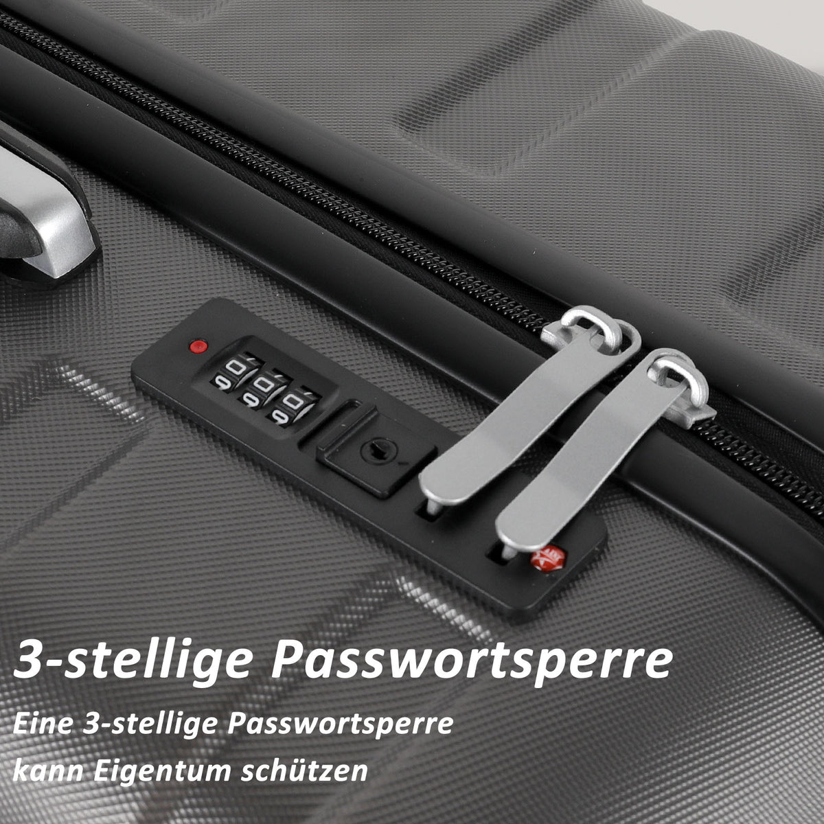 ABS-Hartschalenkoffer A256 in Dunkelgrau, einzeln in M/L/XL