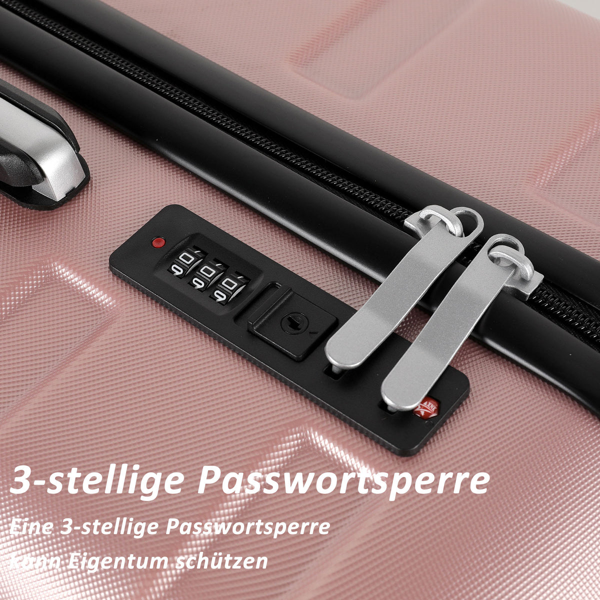 ABS-Hartschalenkoffer A256 in Rosa-Gold, einzeln in M/L/XL
