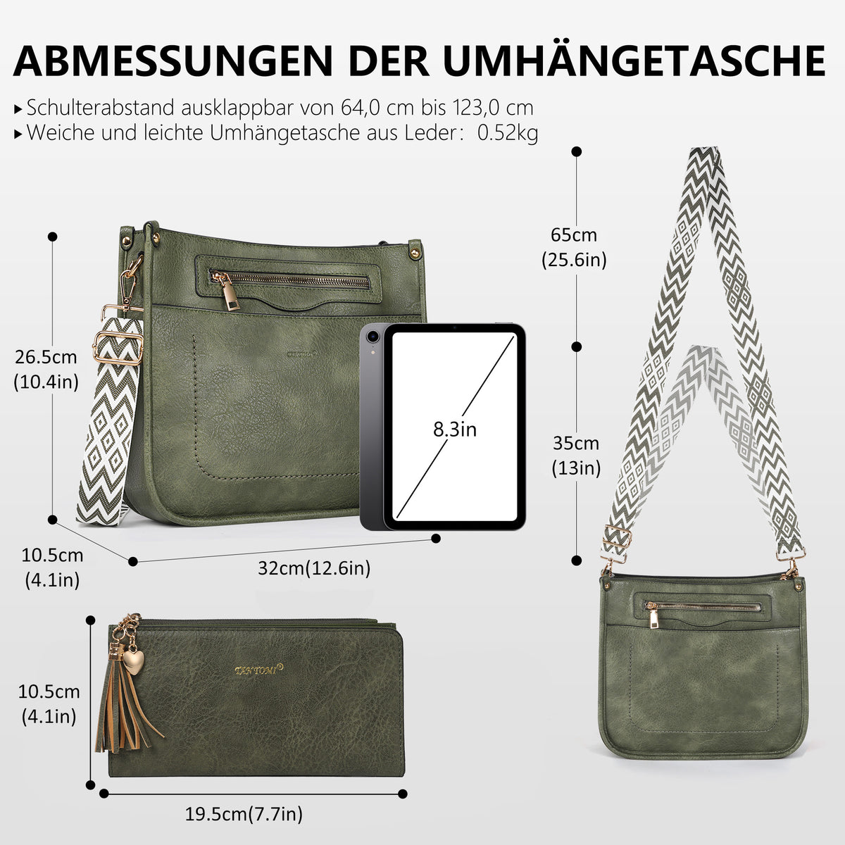 TANTOMI 2-teiliges Umhängetaschen-Set für Damen