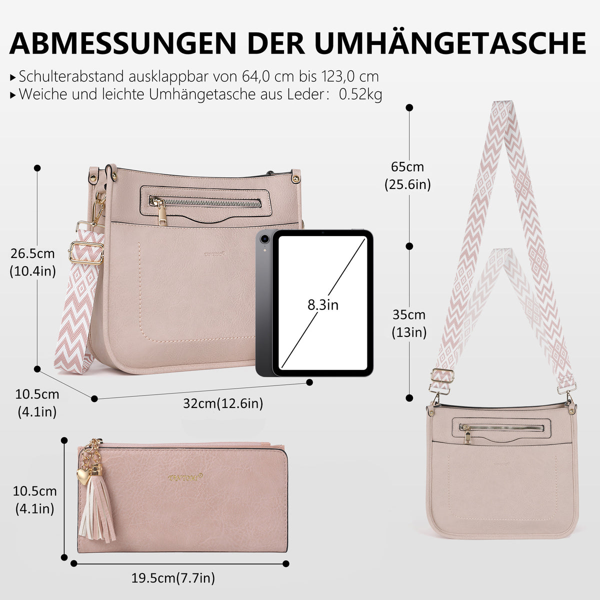TANTOMI 2-teiliges Umhängetaschen-Set für Damen