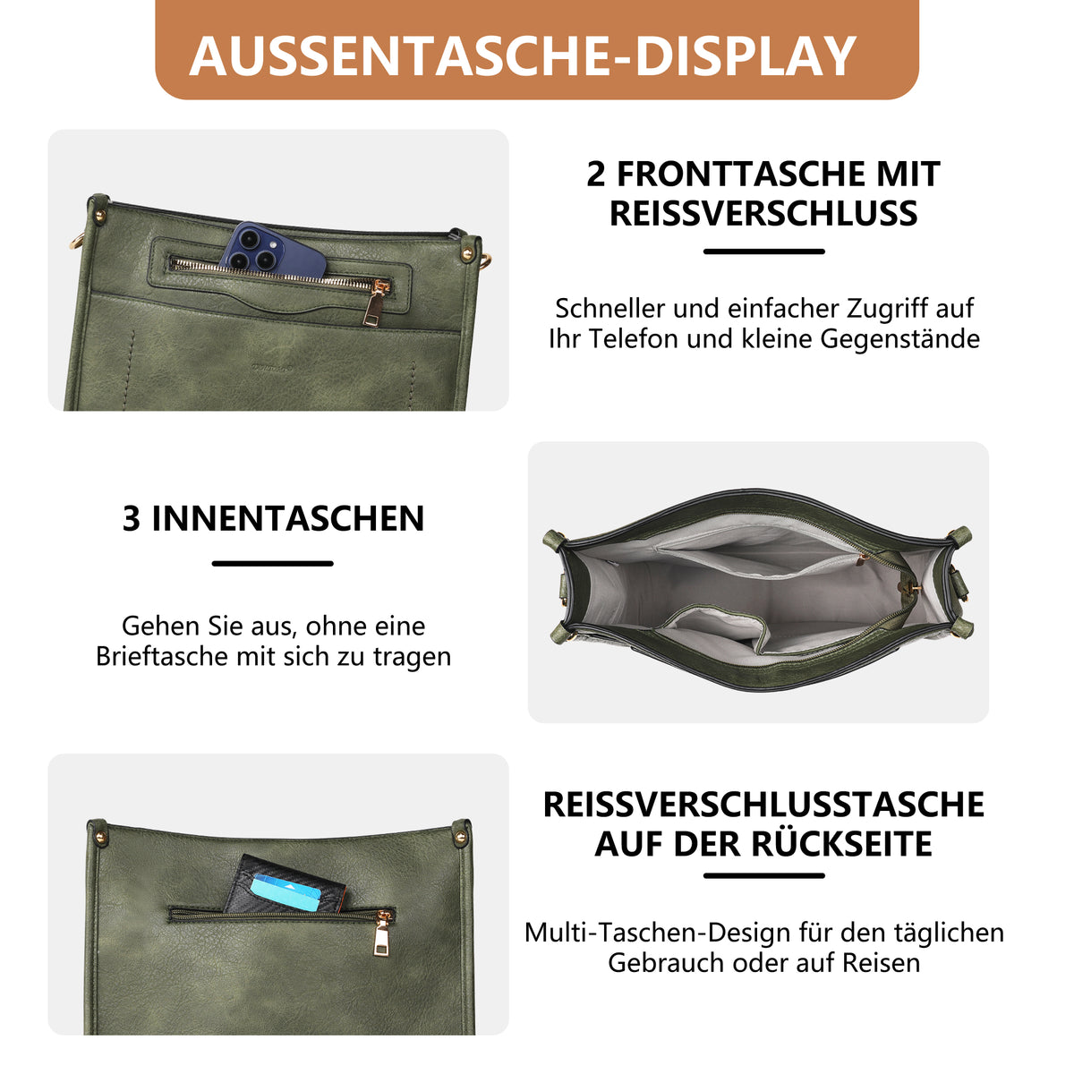 TANTOMI 2-teiliges Umhängetaschen-Set für Damen