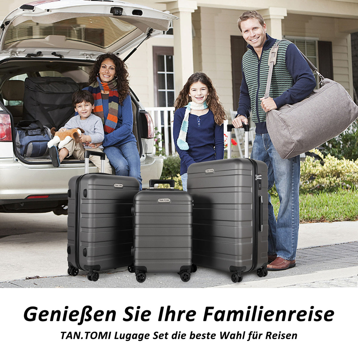 ABS-Hartschalenkoffer A256 in Dunkelgrau, einzeln in M/L/XL