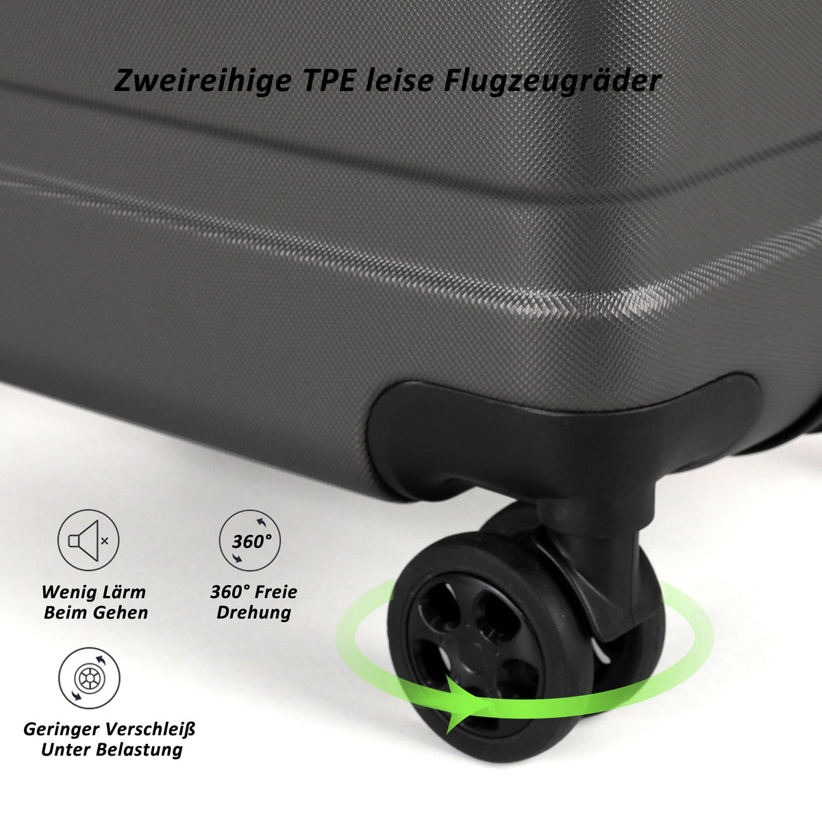 ABS-Hartschalenkoffer A256 in Dunkelgrau, einzeln in M/L/XL