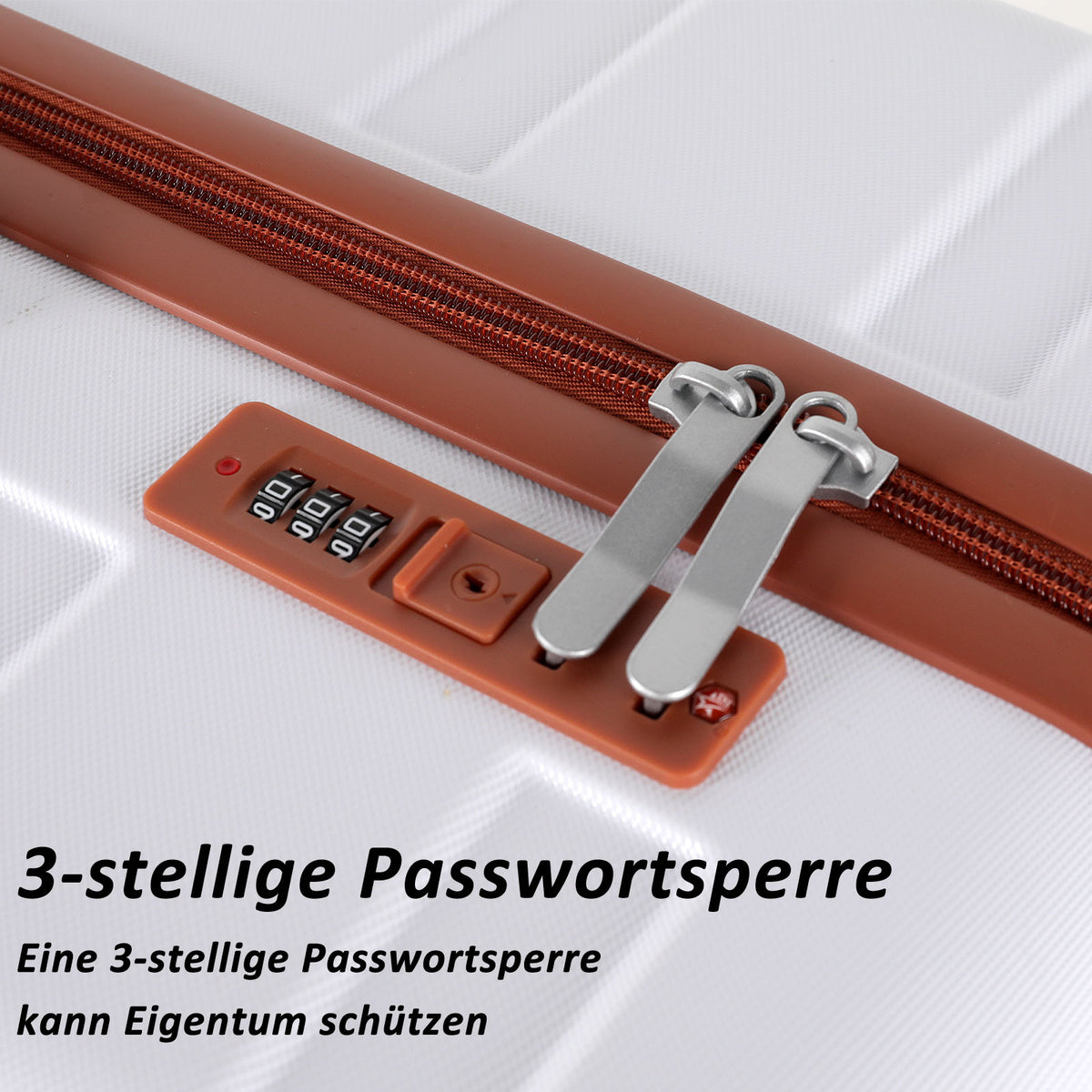 ABS-Hartschalenkoffer A256 in Weiß/Braun, einzeln in M/L/XL