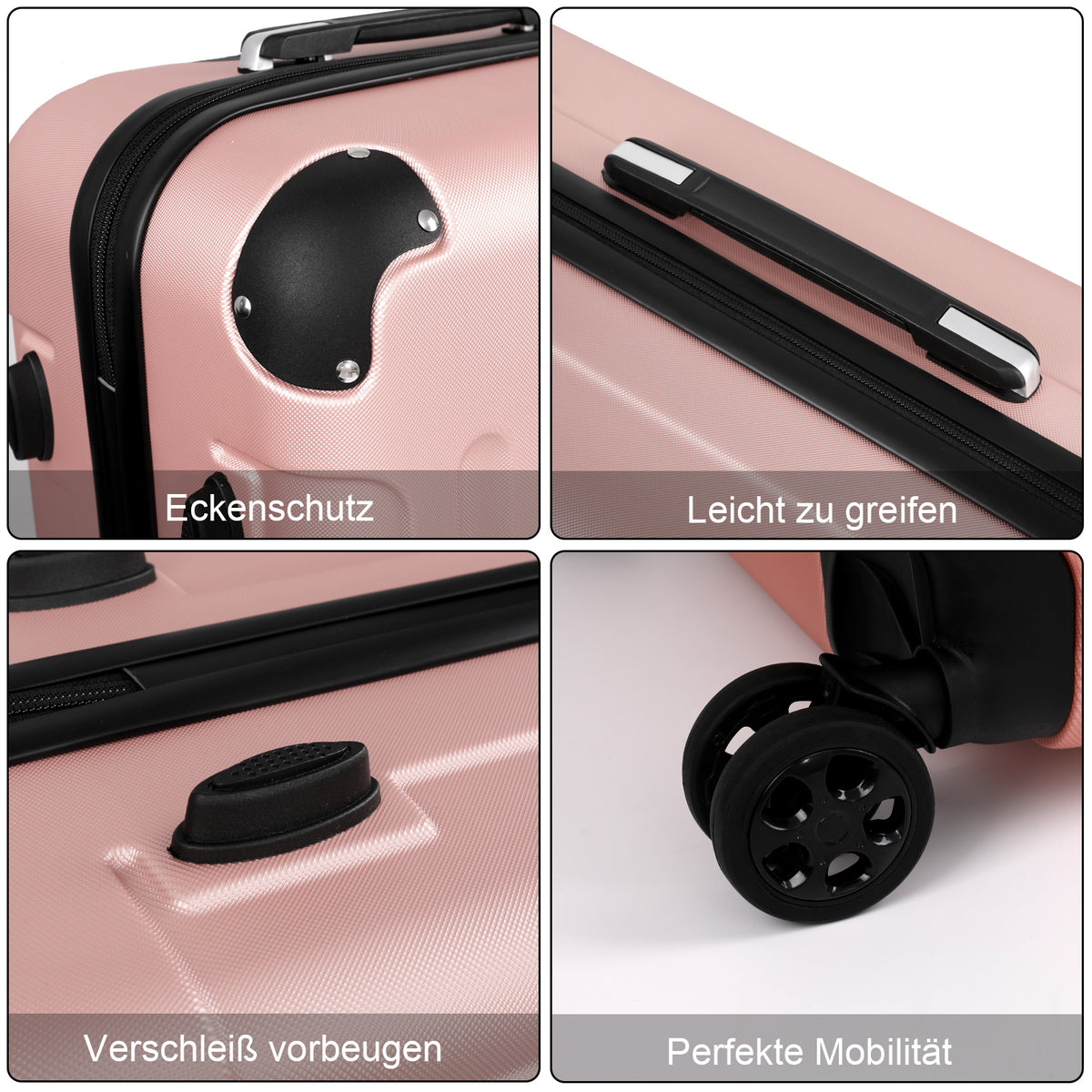 ABS-Hartschalenkoffer A269 in Rosa-Gold, einzeln in M/L/XL