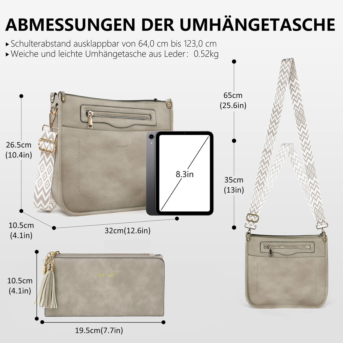 TANTOMI 2-teiliges Umhängetaschen-Set für Damen