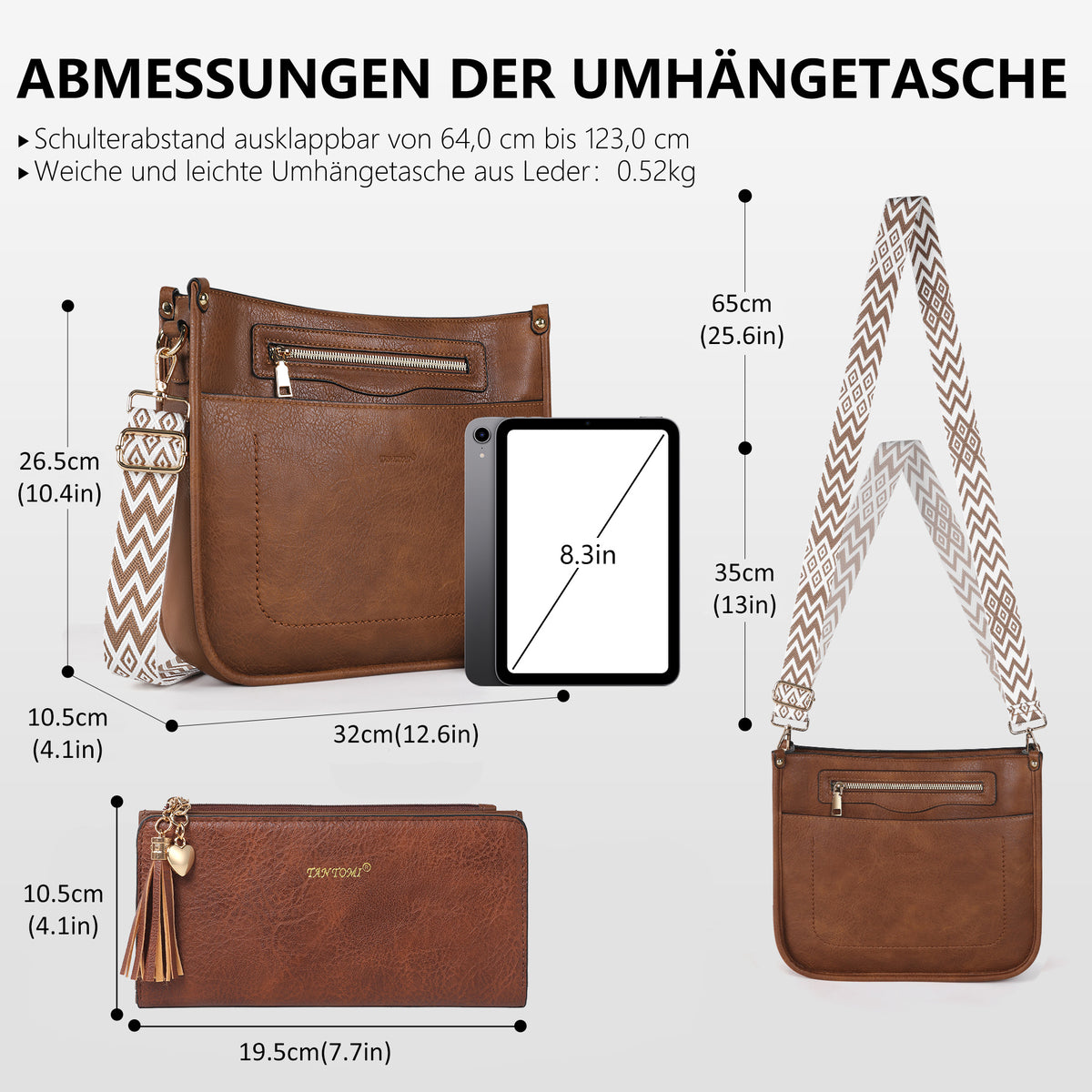 TANTOMI 2-teiliges Umhängetaschen-Set für Damen