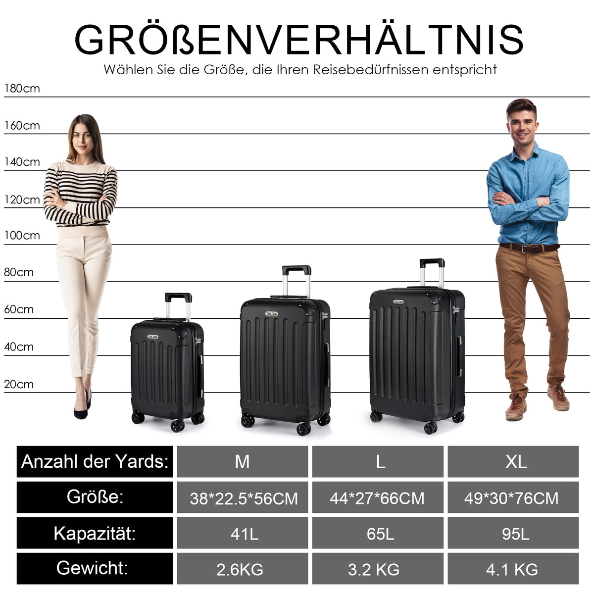 ABS-Hartschalenkoffer A269, einzeln in M/L/XL