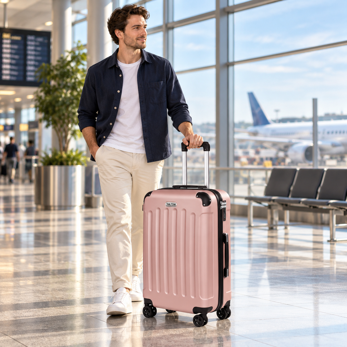 ABS-Hartschalenkoffer A269 in Rosa-Gold, einzeln in M/L/XL