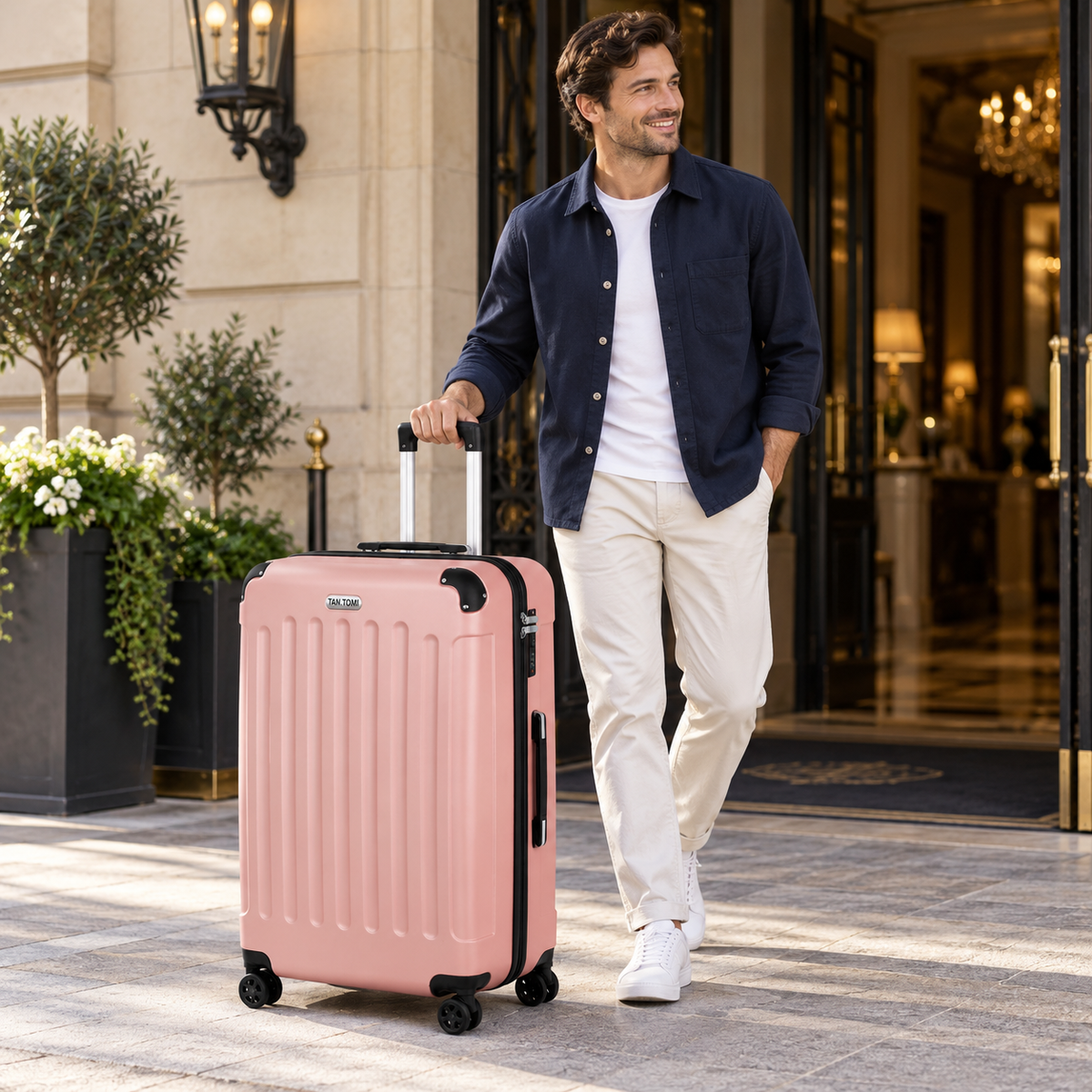 ABS-Hartschalenkoffer A269 in Rosa-Gold, einzeln in M/L/XL